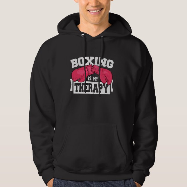 Boxing är min terapi hoodie (Framsida)