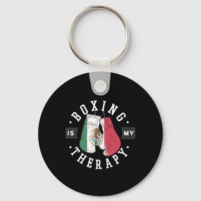 Boxing är min terapi Mexiko Boxing Glove Mexican F Nyckelring (Framsida)