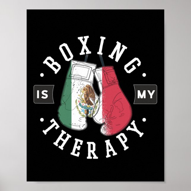 Boxing är min terapi Mexiko Boxing Glove Mexican F Poster (Framsidan)