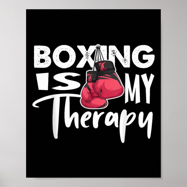 Boxing är min terapi - nuny Boxing Quote Gym Fight Poster (Framsidan)