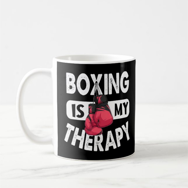 Boxing är min terapiboxing offert Gym Fighter Glo Kaffemugg (Vänster)
