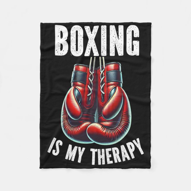 Boxing är min terapiboxningshandskar Boxer Combat  Fleecefilt (Framsidan)