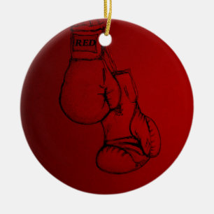 Boxing Art rak till Slå. Julgransprydnad Keramik