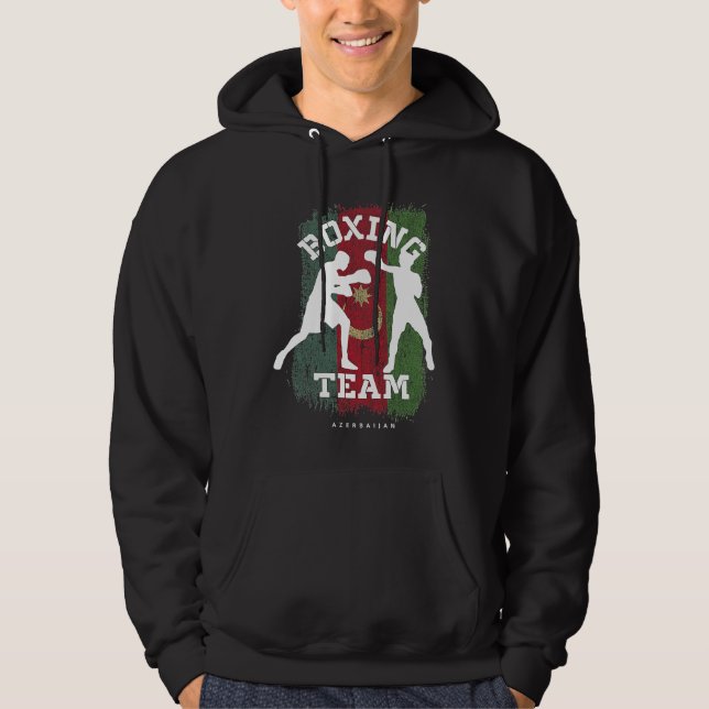 Boxing Azerbaijan Combat Sports Fighter Boxing Hoodie (Framsida)