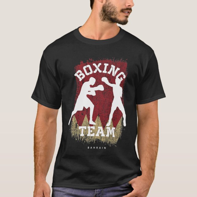 Boxing Bahrain Combat Sports Fighter Boxing T Shirt (Framsida)