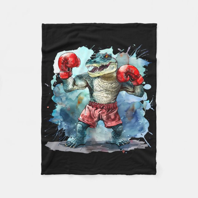 Boxing Bear Lover Boxing Gloves Kickboxing Funny B Fleecefilt (Framsidan)