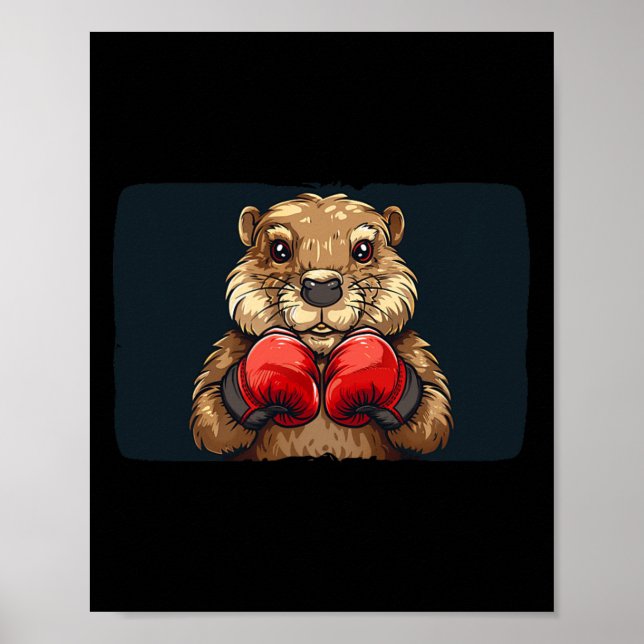 Boxing Beaver Emblem For A Strong And Confident Ap Poster (Framsidan)