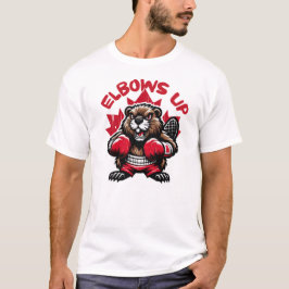 Boxing Beaver med kanadensiskt Pride - Elbows Up T Shirt