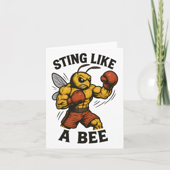 Boxing Bee Kicker Power Bee Bee Be Kort (Framsida)