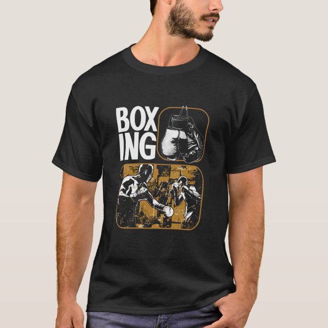 Boxing Boxer Gloves MMA Fighting Fighter T Shirt (Framsida)