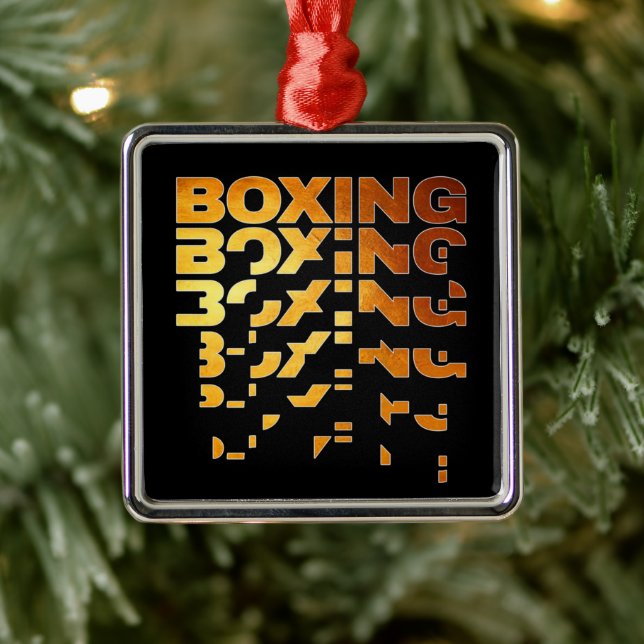 Boxing Boxer Graphic Ord Art Julgransprydnad Metall (Träd)