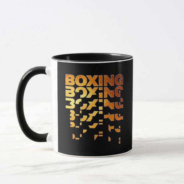Boxing Boxer Graphic Ord Art Mugg (Vänster)