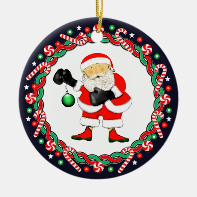 Boxing Boxer Helgdag Gift Ceramic Ornament (Framsidan)