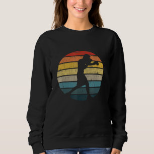 Boxing Boxer Silhouette på en stressad Retro Sol T Shirt