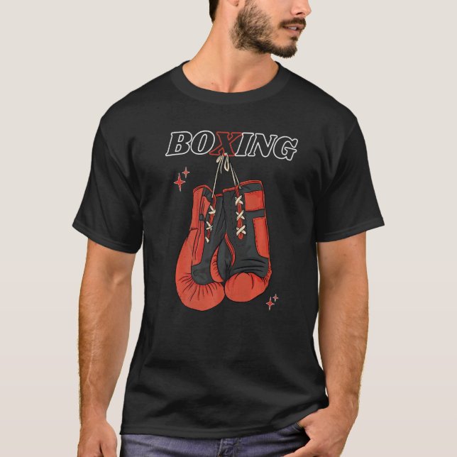 Boxing Boxing handskar som hänger från brev X T Shirt (Framsida)
