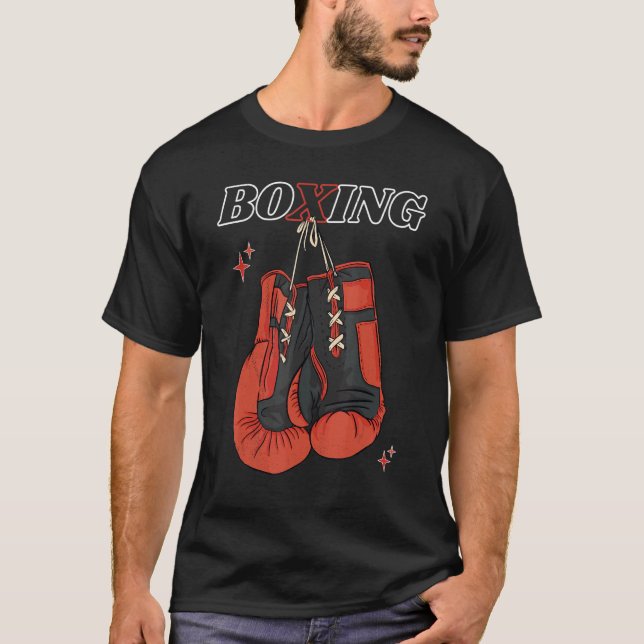 Boxing Boxing handskar som hänger från brev X T Shirt (Framsida)