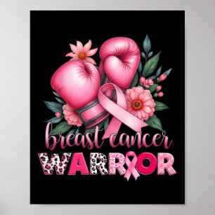 Boxing Breast Cancer Warrior Rosa Breast Cancer Aw Poster