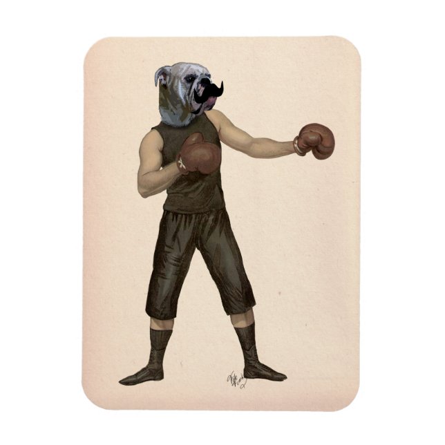 Boxing Bulldog Fullt 2 Magnet (Vertikal)