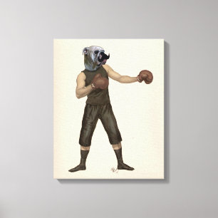 Boxing Bulldog-Fullt Canvastryck