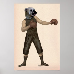 Boxing Bulldog-Fullt Poster