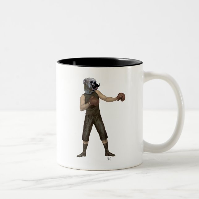 Boxing Bulldog-Fullt Två-Tonad Mugg (Höger)