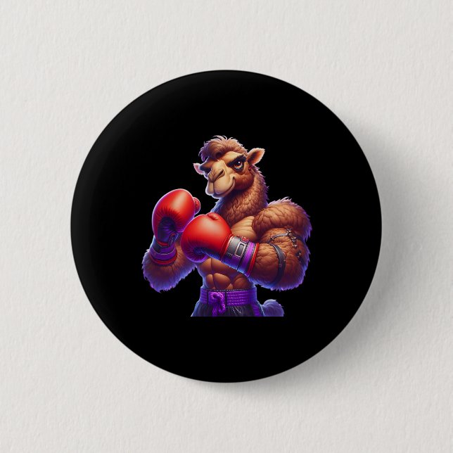 Boxing Camel Boxer Kickboxer Mma Fighter Combat Sp Knapp (Framsida)