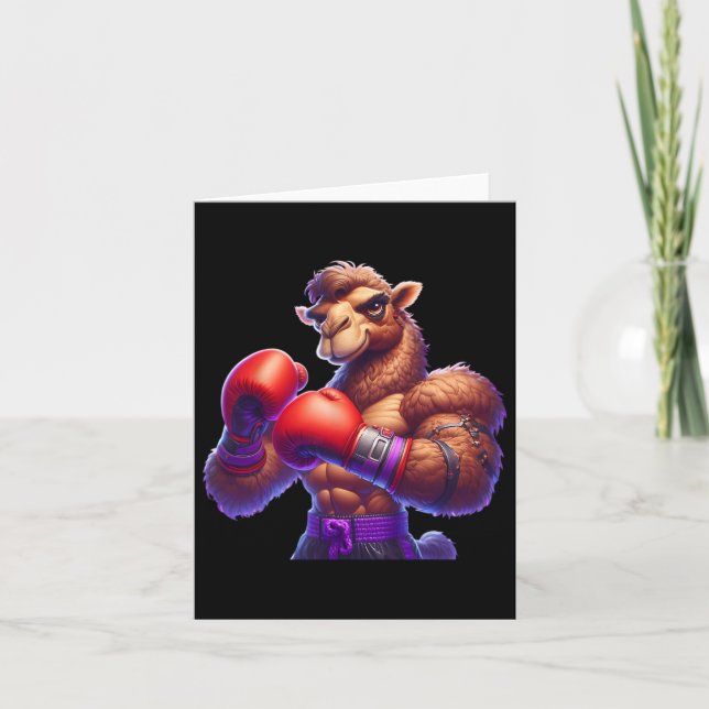 Boxing Camel Boxer Kickboxer Mma Fighter Combat Sp Kort (Framsida)