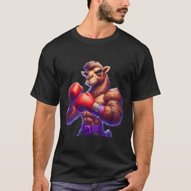 Boxing Camel Boxer Kickboxer Mma Fighter Combat Sp T Shirt (Framsida)