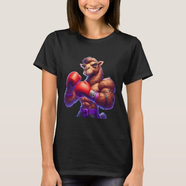 Boxing Camel Boxer Kickboxer Mma Fighter Combat Sp T Shirt (Framsida)