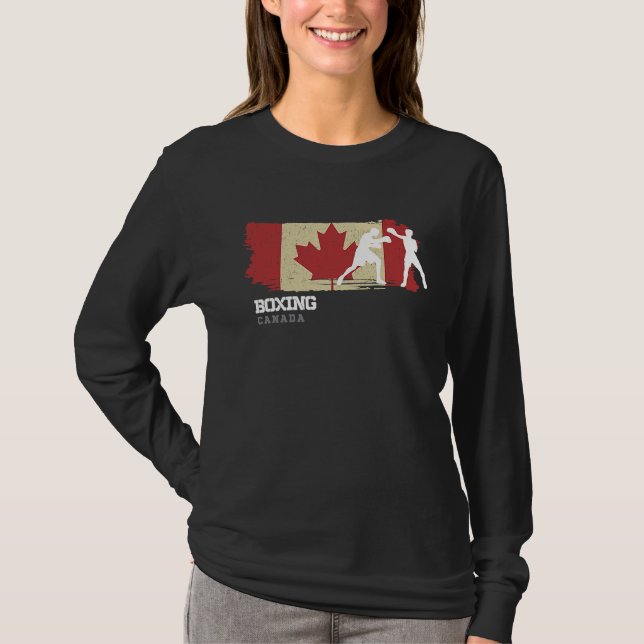 Boxing Canada Combat Sports Fighter Boxing T Shirt (Framsida)