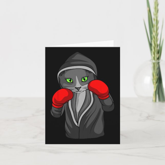 Boxing Cat Boxer Coach Combat Sport Trainee Studen Kort (Framsida)