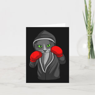 Boxing Cat Boxer Coach Combat Sport Trainee Studen Kort
