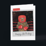 Boxing Cat Funny Birthday-kort Kort<br><div class="desc">Öka alla kattälskares födelsedag med den här kattdjuret för viskhet och roligt!</div>