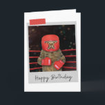 Boxing Cat Funny Birthday-kort Kort<br><div class="desc">Öka alla kattälskares födelsedag med den här kattdjuret för viskhet och roligt!</div>