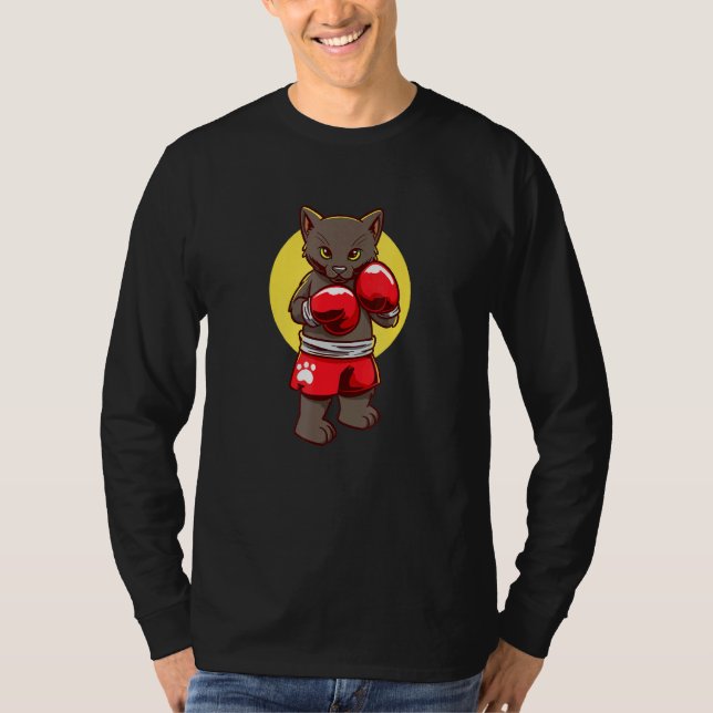 Boxing Cat Kitten Boxer T Shirt (Framsida)