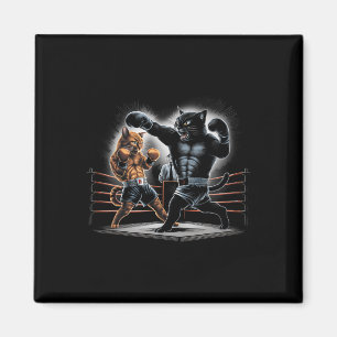 Boxing Cats Kattunge Boxing Älskare-grafik Magnet