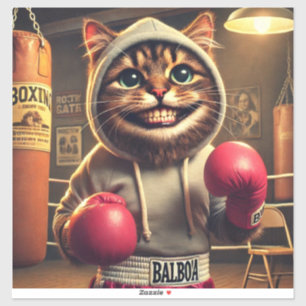 "Boxing Champ? - Katt med boxningsdukar Klistermärken