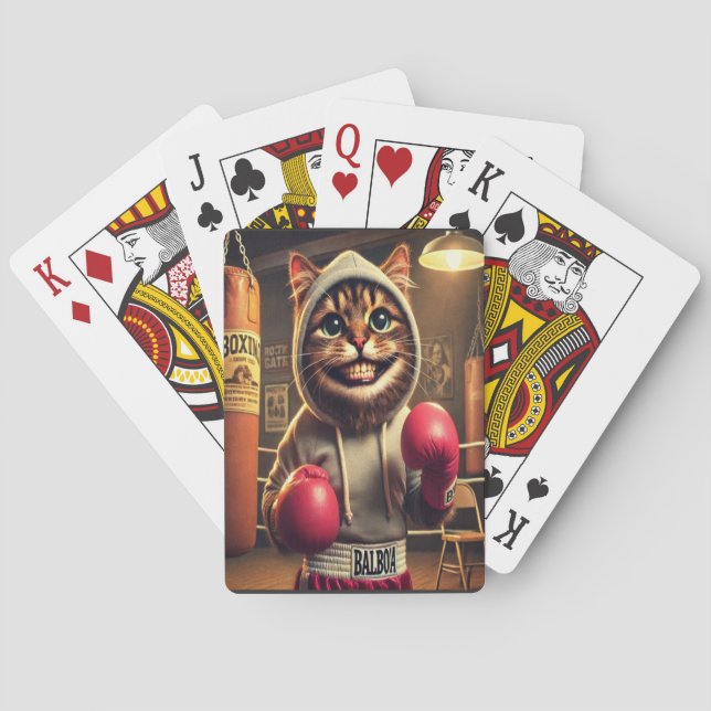 Boxing Champ? - Katt med boxningshandskar Casinokort (Baksidan)
