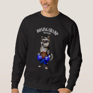 Boxing Champion Black Shiba Hund Fighter 1 Lång Ärmad Tröja