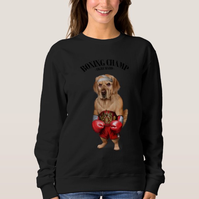 Boxing Champion Golden Retriever Hund Fighter 1 T Shirt (Framsida)