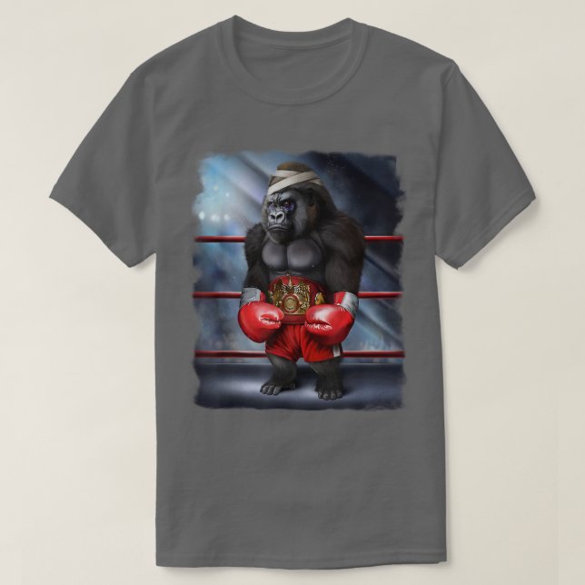 Boxing Champion Gorilla Fighter T Shirt (Design framsida)