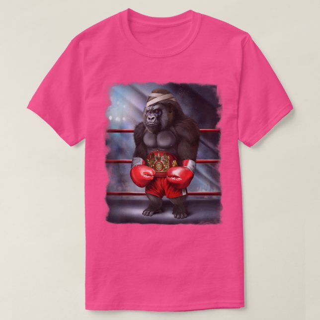 Boxing Champion Gorilla Fighter T Shirt (Design framsida)