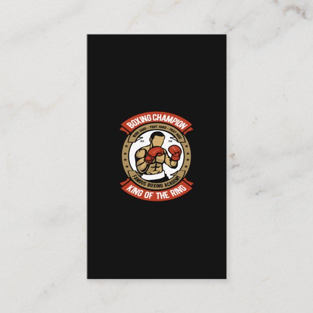 boxing champion king of the ring visitkort (Framsida)
