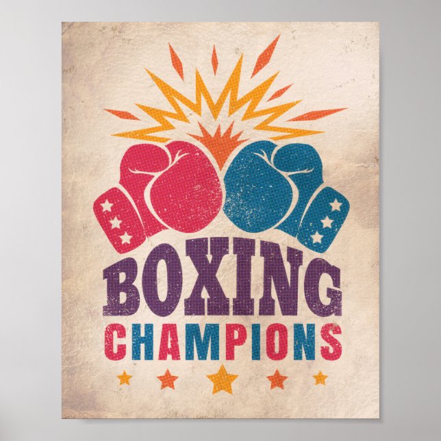 Boxing champions vintage affisch (Framsidan)