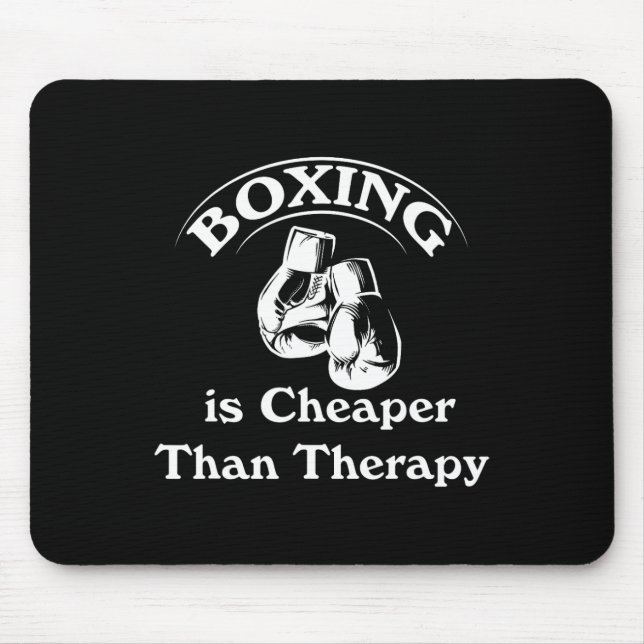 Boxing Cheaper than Therapy Boxing Handskar Funny  Musmatta (Framsidan)