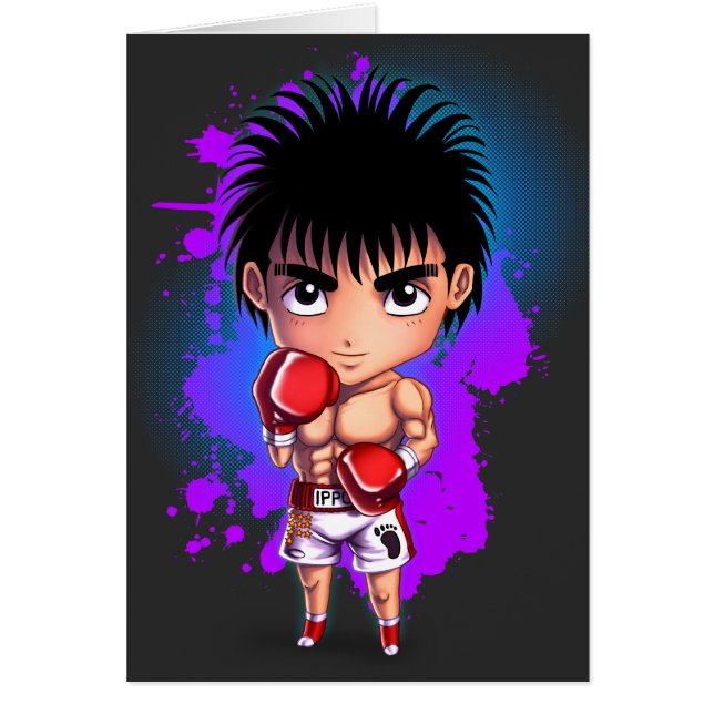 Boxing Chibi Hälsningskort (Framsidan)