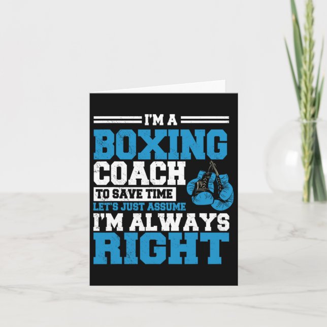 Boxing Coach Boxer Instructor Combat Sport Teacher Kort (Framsida)
