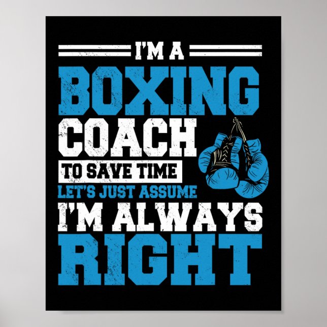 Boxing Coach Boxer Instructor Combat Sport Teacher Poster (Framsidan)