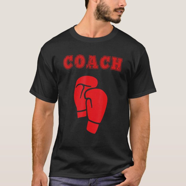 Boxing Coach Boxer Red Boxing Handskar T Shirt (Framsida)