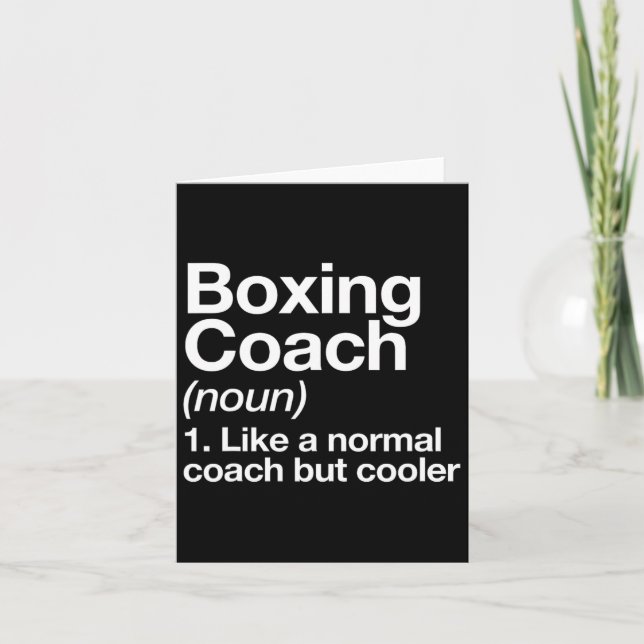 Boxing Coach Funny Sports Definition Trainer Marti Kort (Framsida)